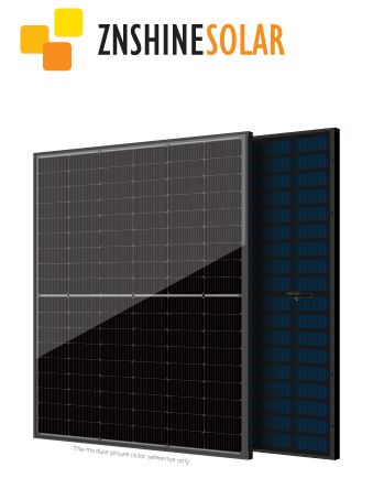 ZNShine Solar 440W Full Black – N-Type TOPCon Bifacial Dual Glass Modu
