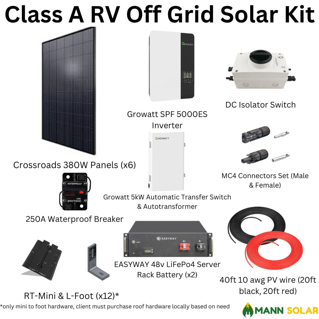 Class A RV Solar Kit | Large Camper Solar Kit | DIY Solar | Complete Off-Grid Solar Kit | Mann Solar |