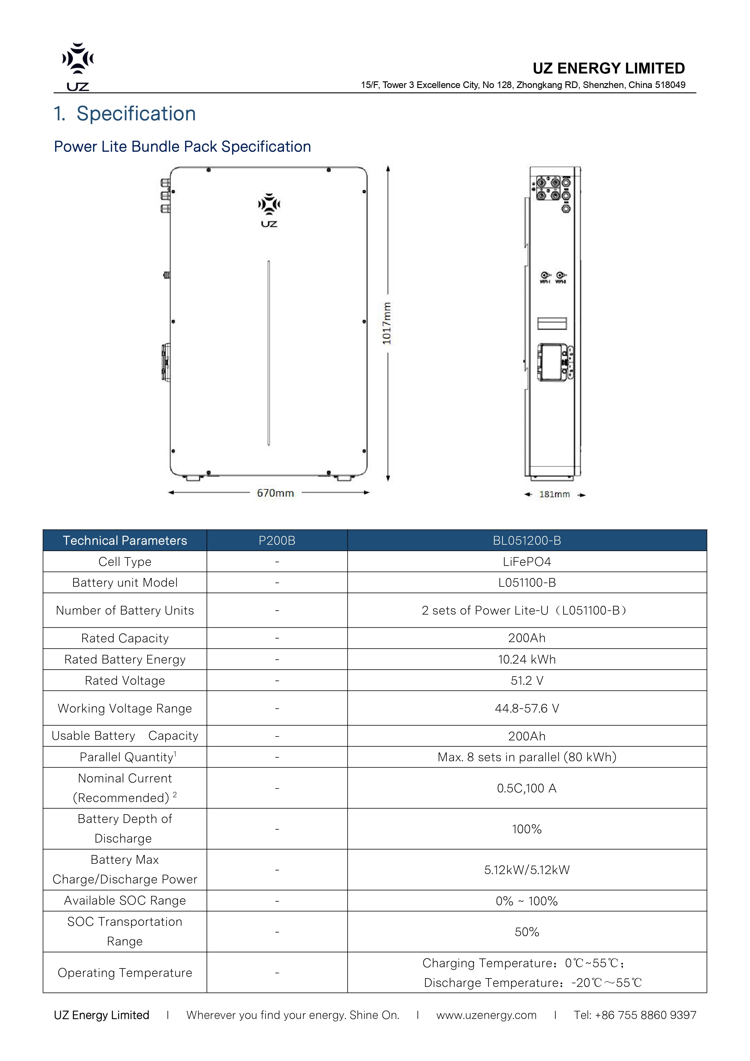 UZ ENERGY | UZ 2-BATTERY WALL MOUNT CABINET | P200B
